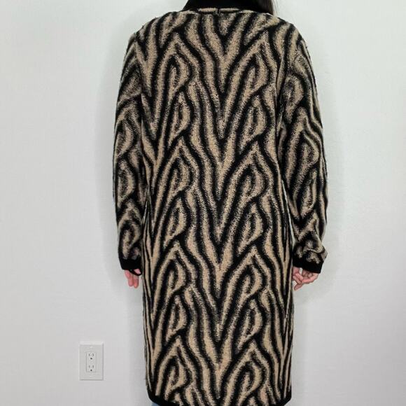 Chico’s Abstract Mohair Blend Long Cardigan Sweater Coat Open Front Size 2/Large - Picture 3 of 10